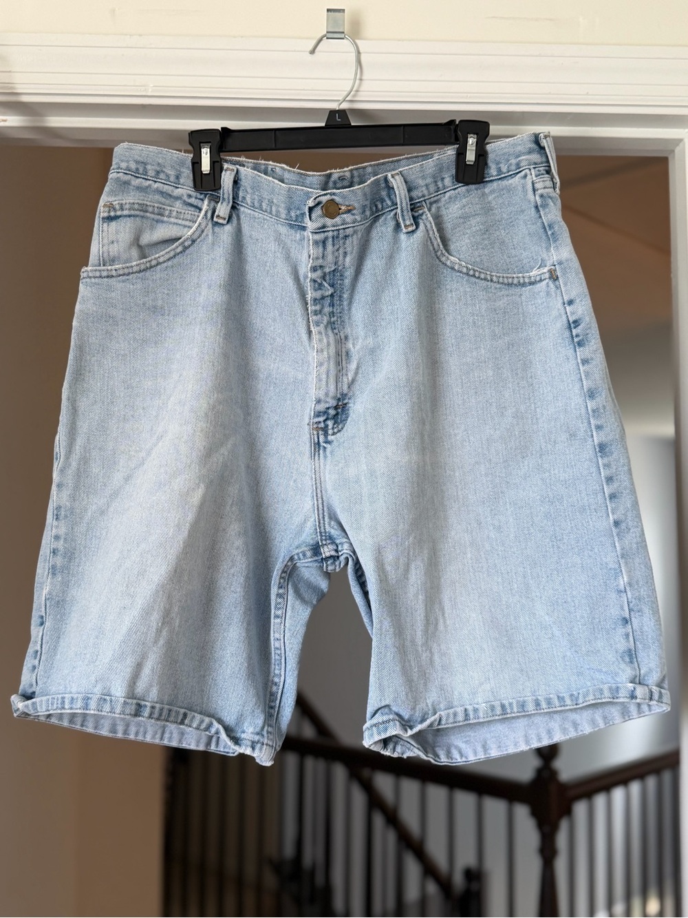 Wrangler Relaxed Fit Denim Shorts Light Wash Size 40 Men’s 100% Cotton